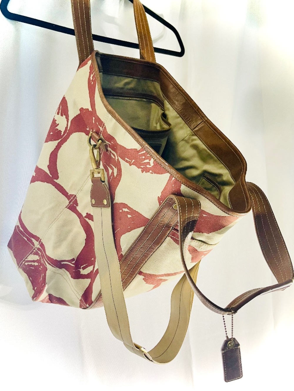 Vintage Coach XL Poppy Graffiti Canvas Field Tote Bag Weekender